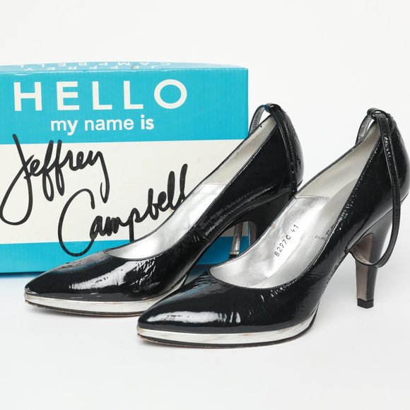 Jeffrey Campbell Black and silver pumps with ankle strap 9.5M - Picture 1 of 5